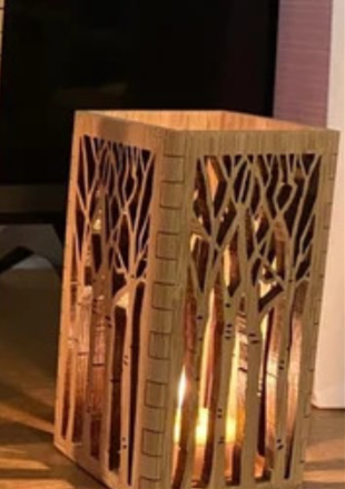 Wooden Candle Holder Bamboo Forest  Lantern