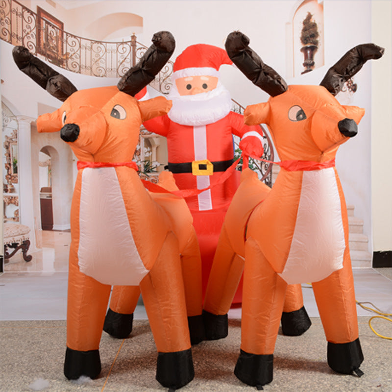 Christmas Santa Claus Deer Cart